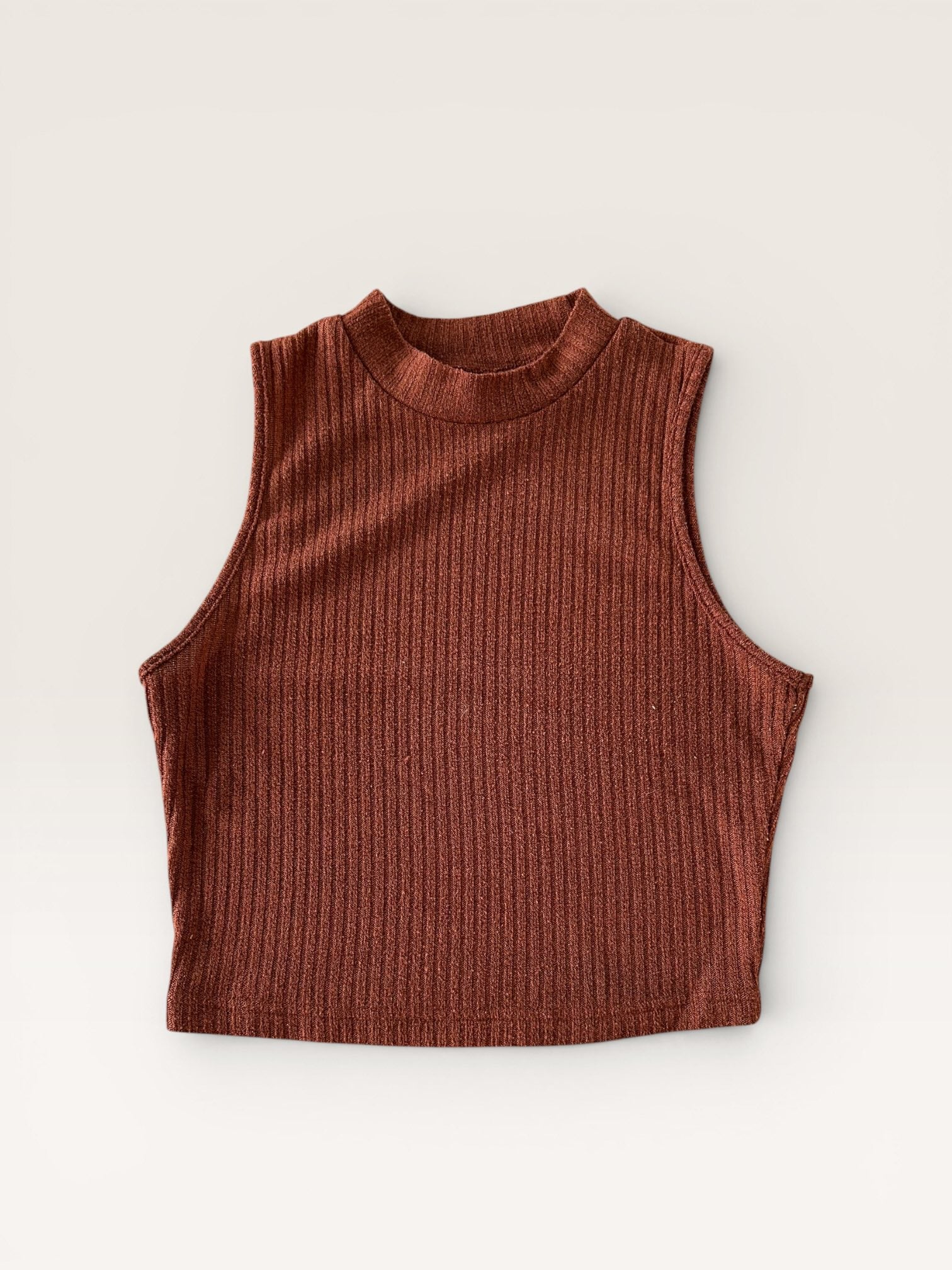 Croc top sans manches marron Shein taille S/36