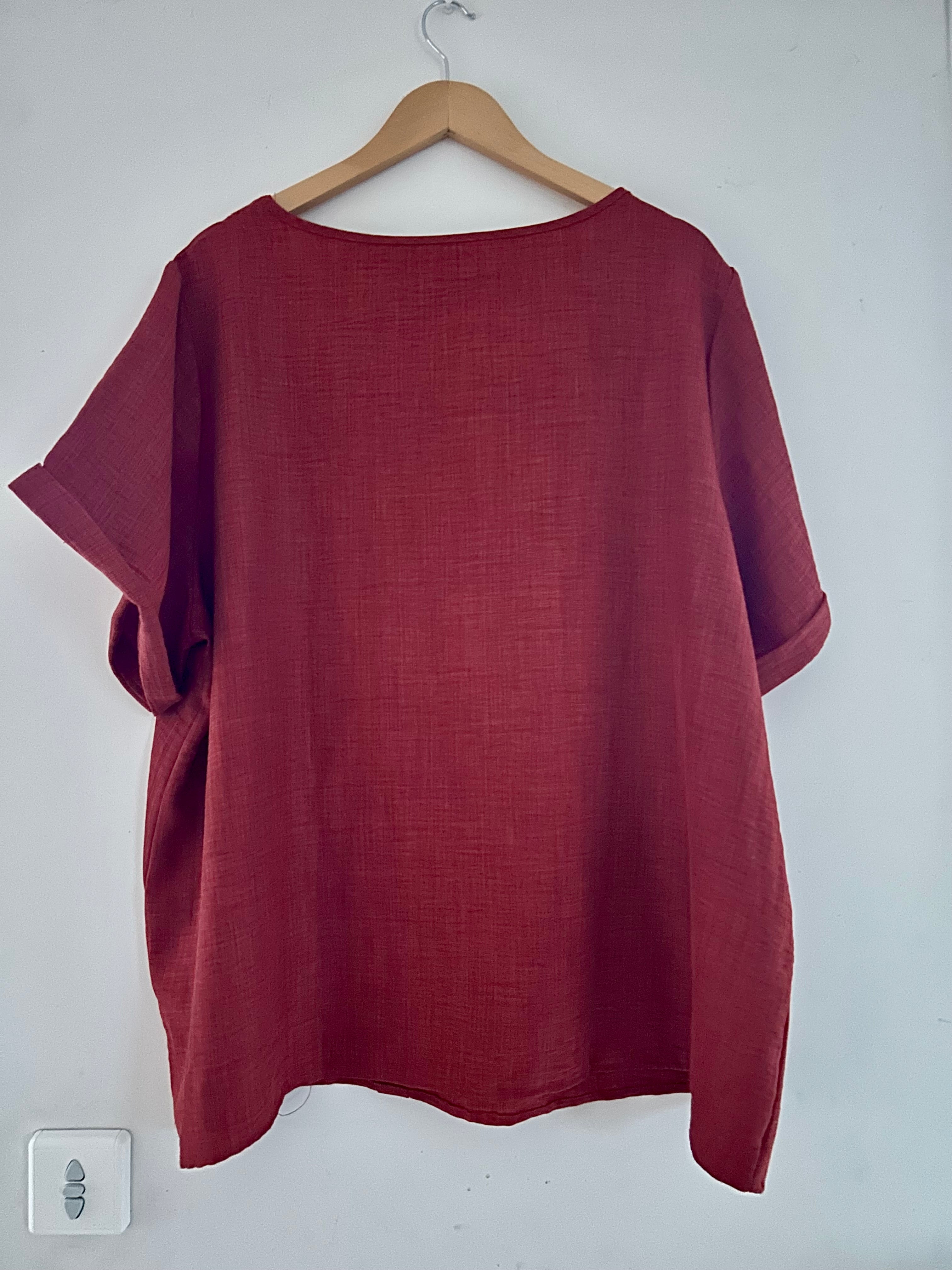 Top manches courtes boutons en bois SHEIN taille 54