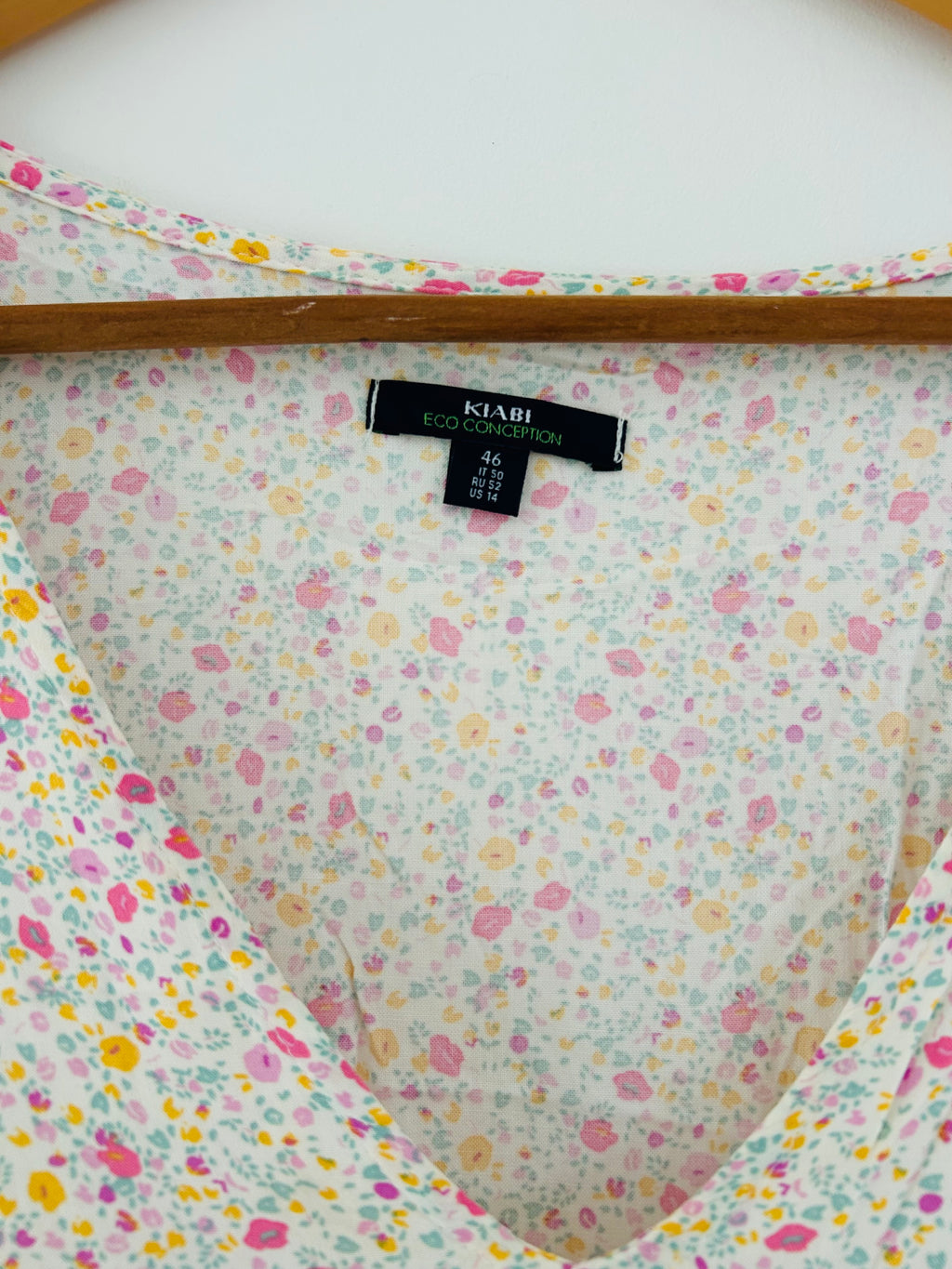 Robe d’été manches courtes motif fleuri Kiabi taille 46