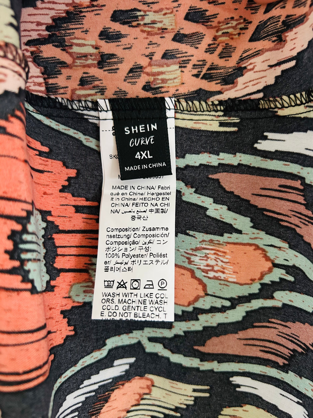 Robe d’été ample et fluide bretelles et manches courtes imprimé SHEIN taille 52