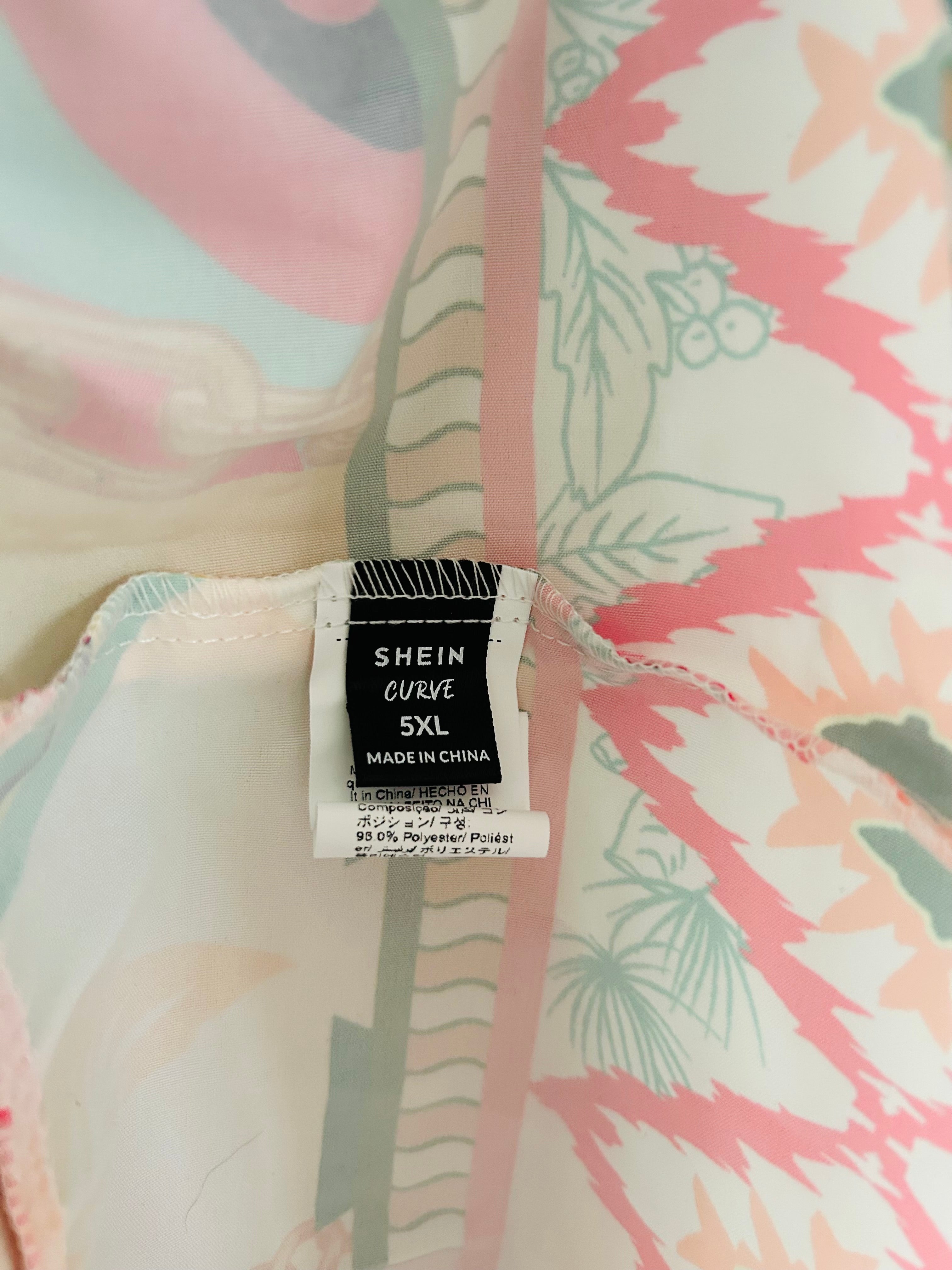 Robe ample et fluide manches 3/4 imprimé coloré SHEIN taille 54