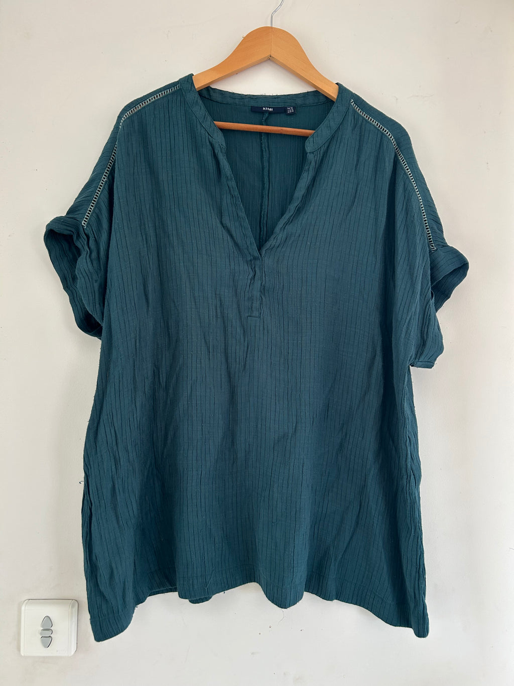 T-shirt ample manches courtes chauve souris bleu canard Kiabi taille 54/56