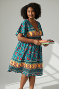 Robe ample et fluide manches courtes imprimé SHEIN taille 54
