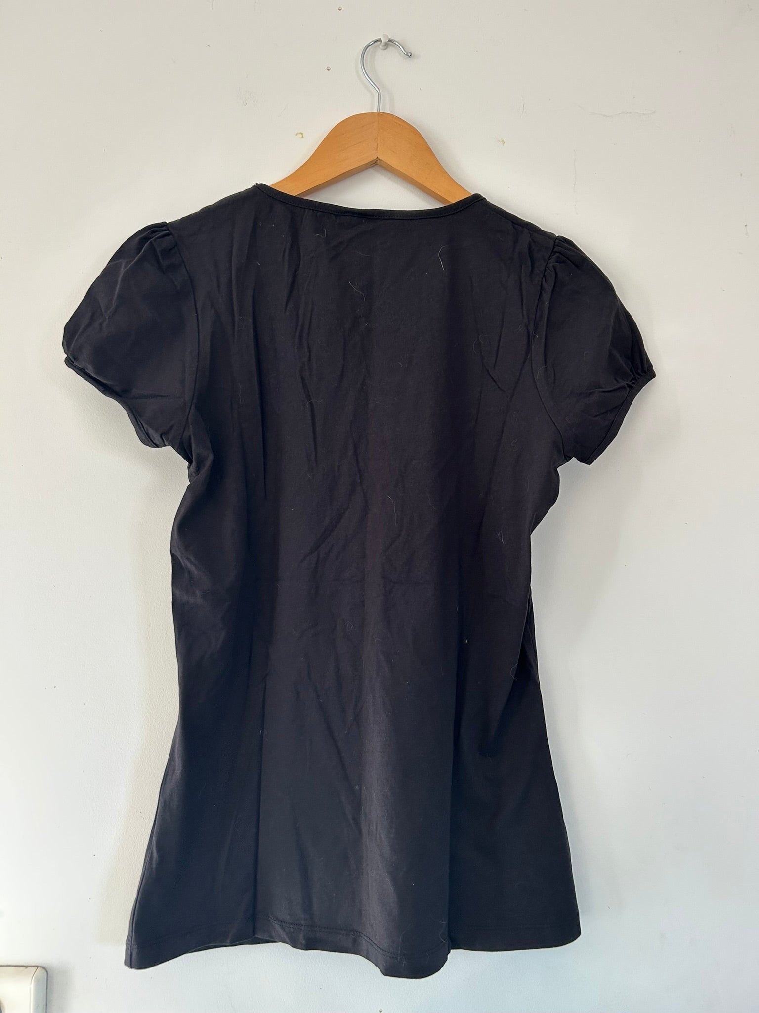 T-shirt long manches courtes noir motifs argentés Damart taille 38/40