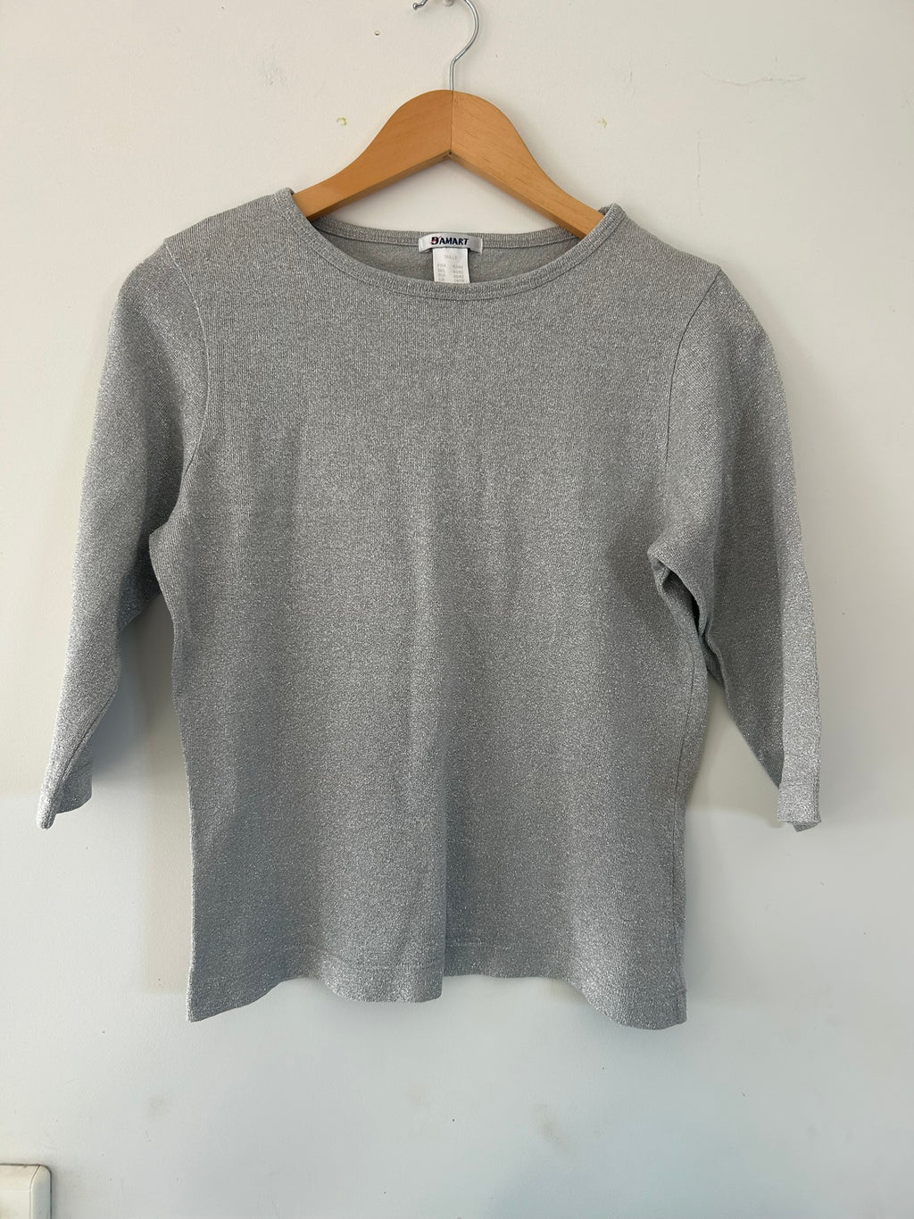 T-shirt en soie manches 3/4 argenté Damart taille 42/44