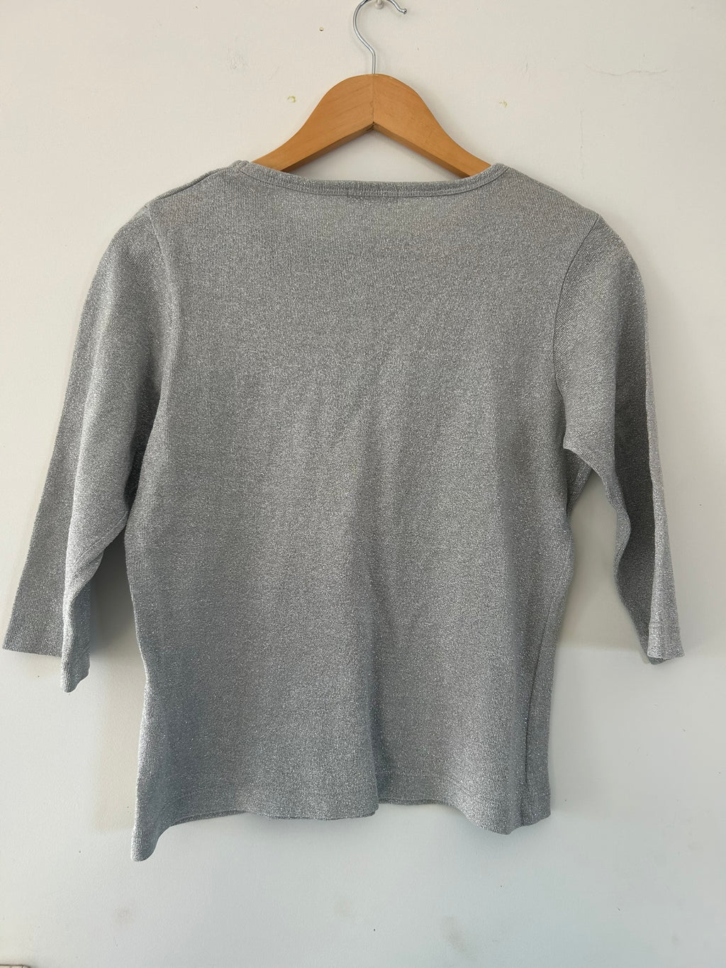 T-shirt en soie manches 3/4 argenté Damart taille 42/44