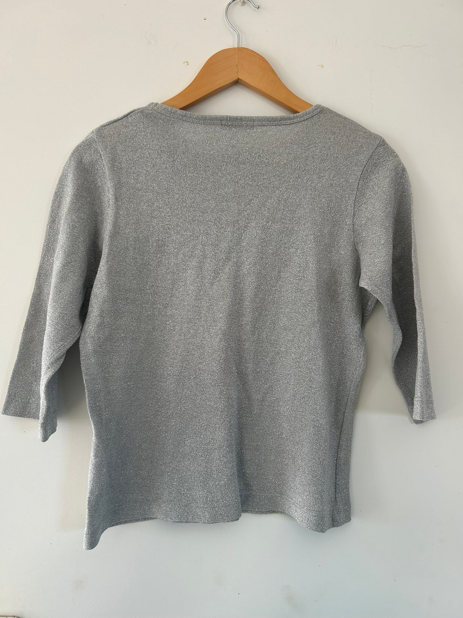 T-shirt en soie manches 3/4 argenté Damart taille 42/44
