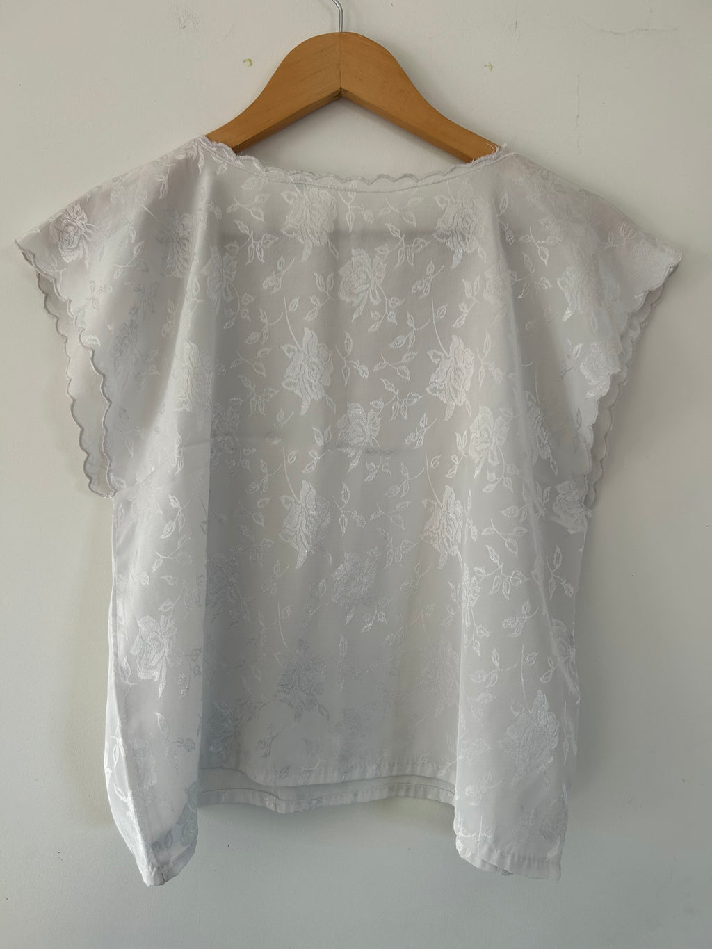 Blouse manches courtes blanc broderie anglaise taille 38/40