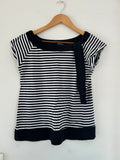 T-shirt manches courtes col bateau rayé noir et blanc Promod taille 36/38