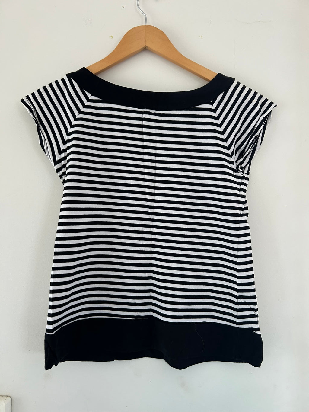 T-shirt manches courtes col bateau rayé noir et blanc Promod taille 36/38
