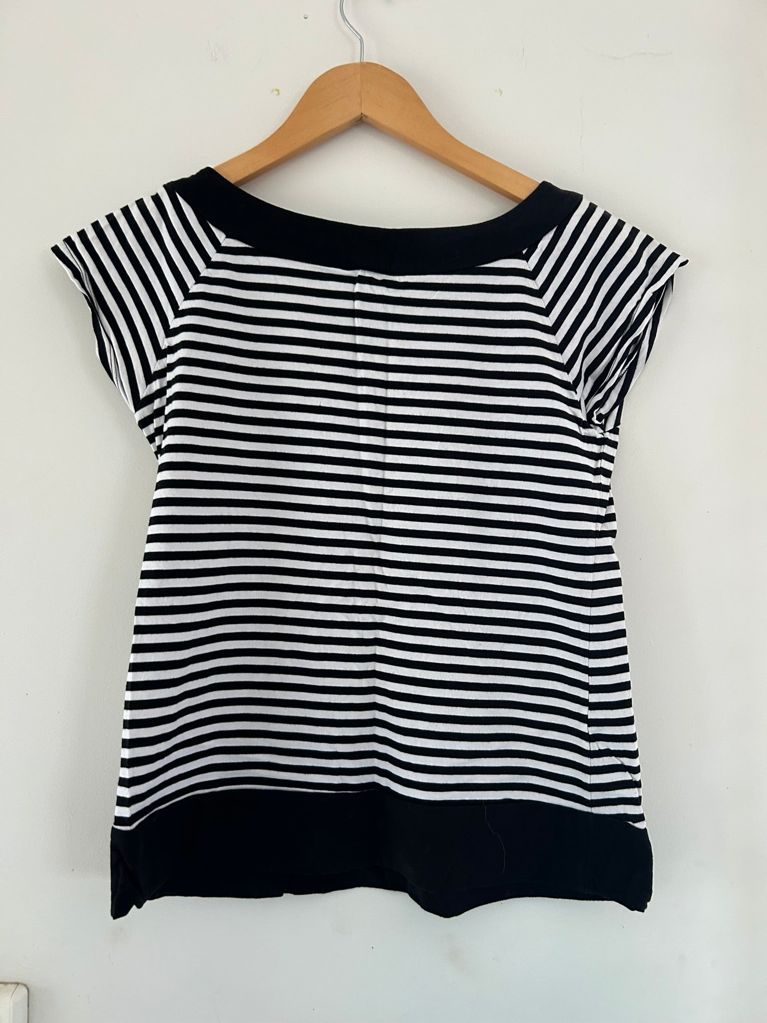 T-shirt manches courtes col bateau rayé noir et blanc Promod taille 36/38
