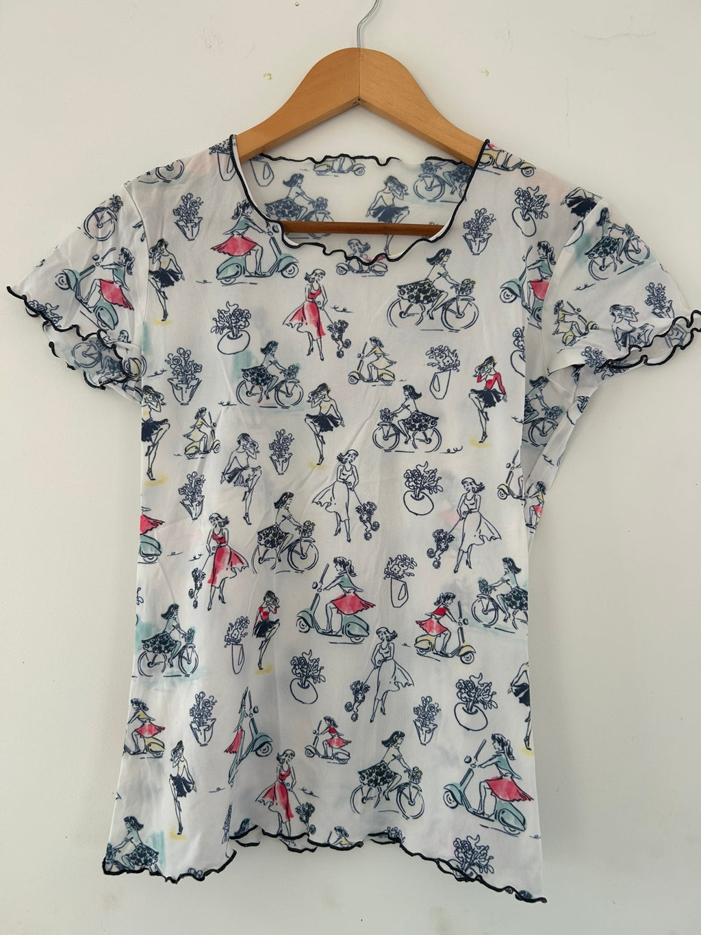 T-shirt manches courtes transparent imprimé taille 38/40