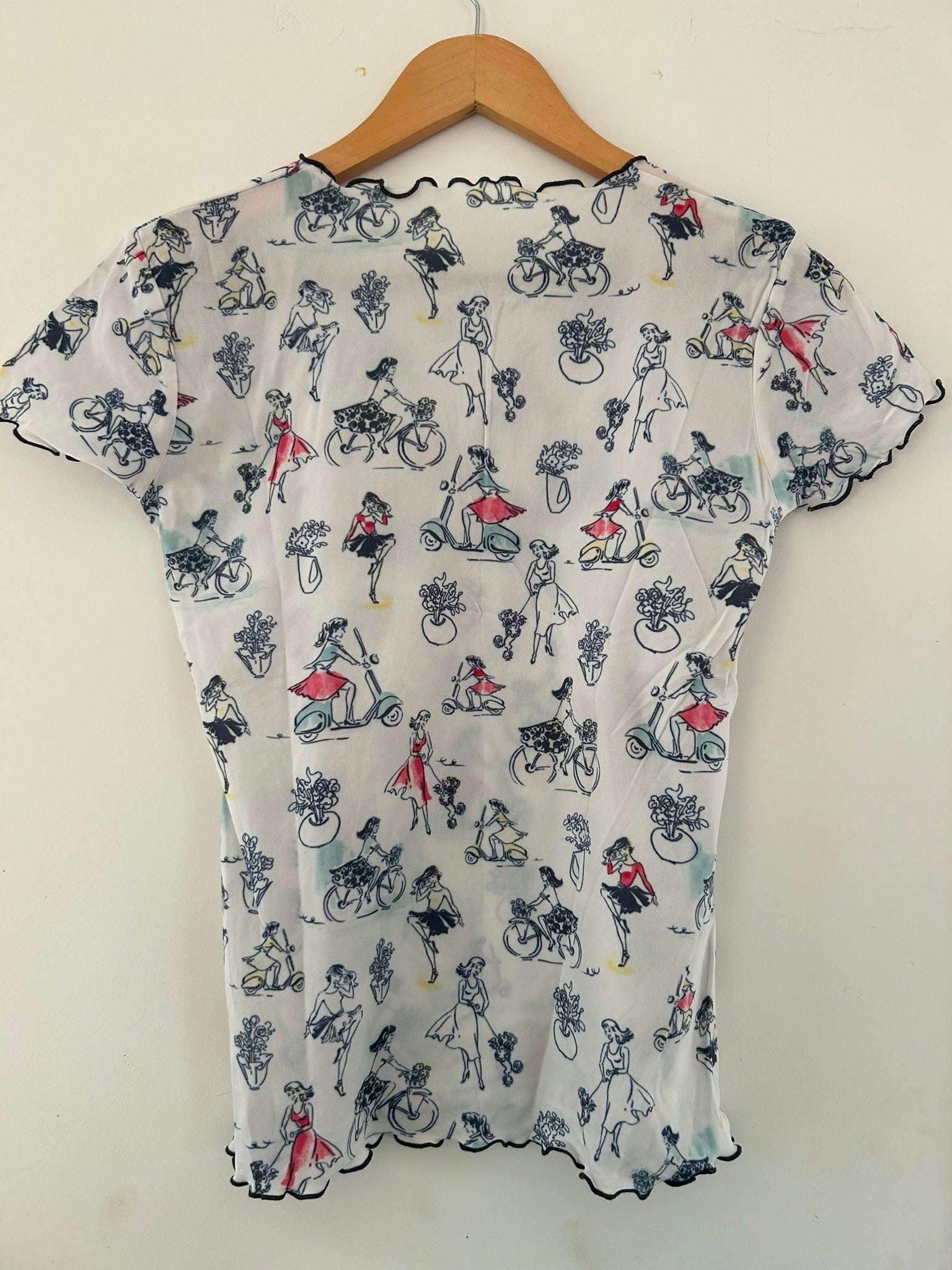 T-shirt manches courtes transparent imprimé taille 38/40