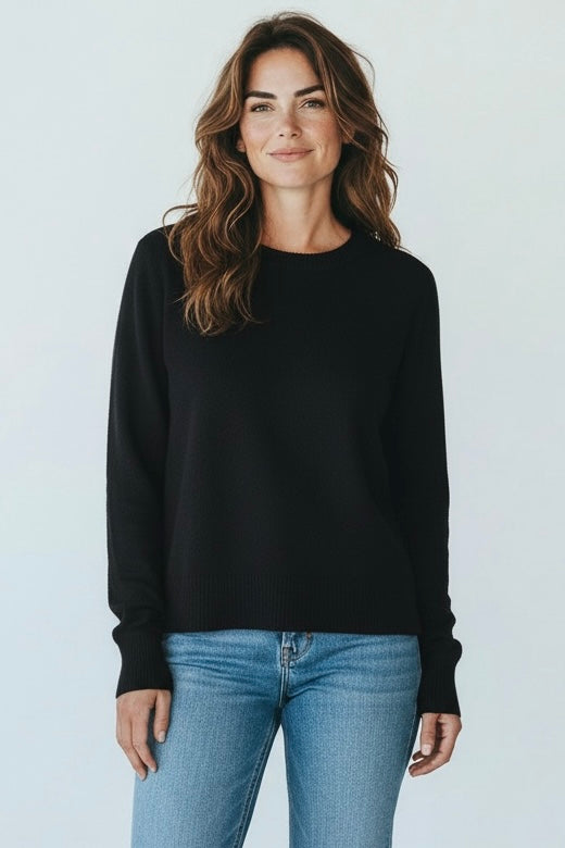 Pull noir col rond taille 44