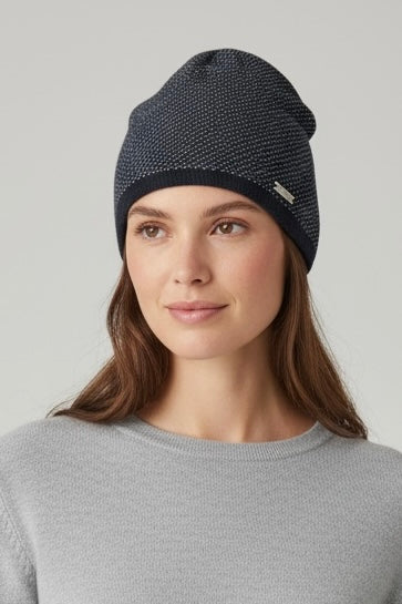 Bonnet gris pailleté intérieur polaire Veronic