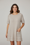 Tunique pull manches courtes beige Damart taille 38/40