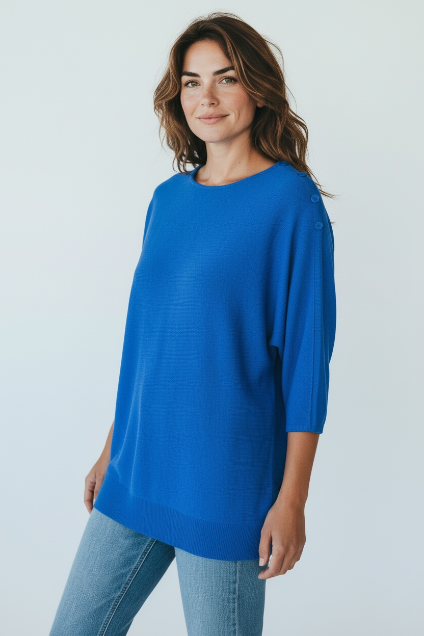 Pull long manches 3/4 chauve souris Cécilia Fashion taille 42/44